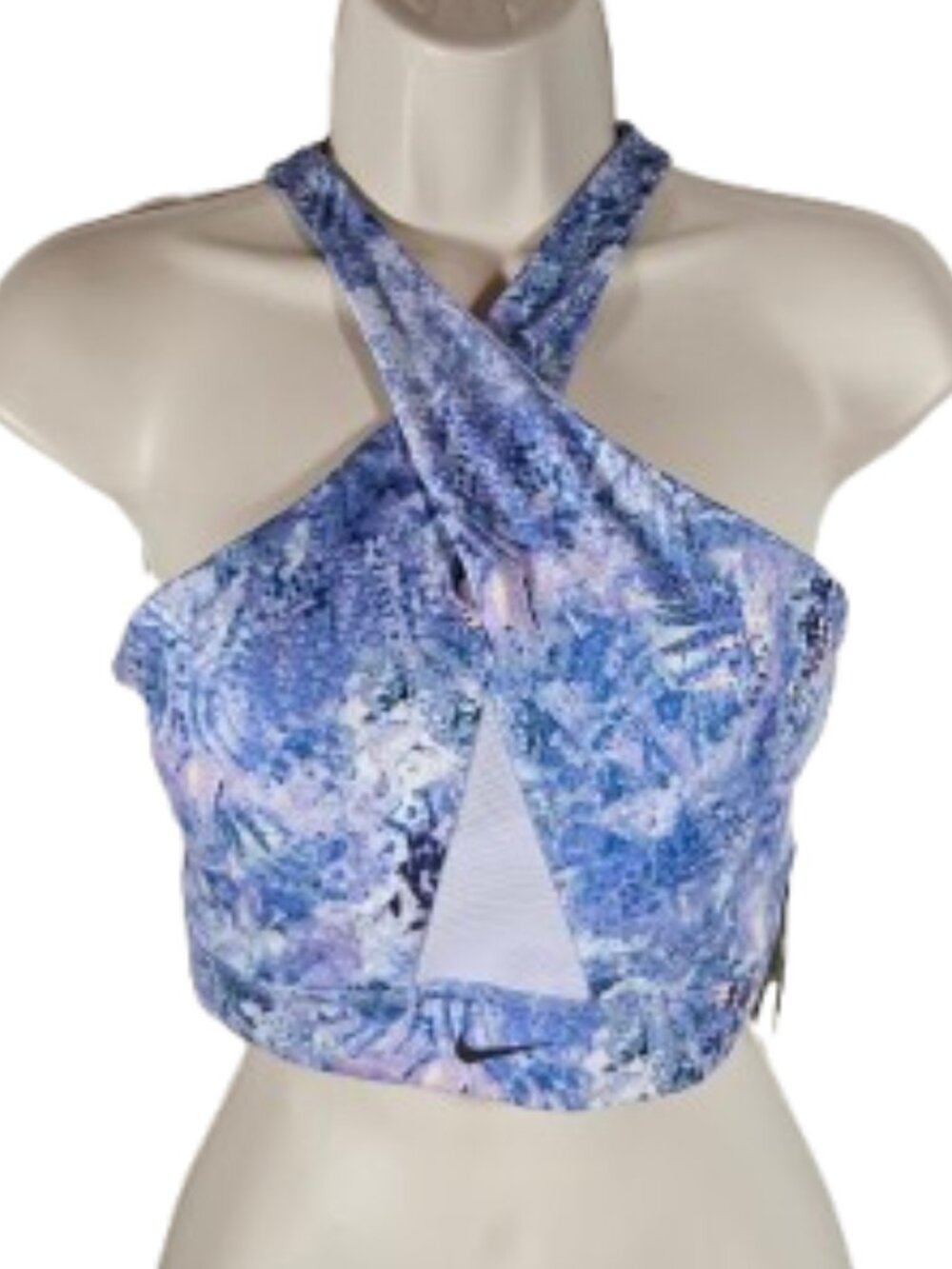 Nike Swoosh Wrap Sports Bra Women's Size Medium M DX1778-519 Purple Abstract